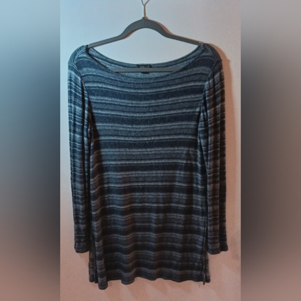 J Jill Wearever Collection Woman's Top, Sm, Blue Stripped